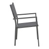 Armchair Moly pakoworld anthracite aluminum-textilene 61x56.5x87.5cm
