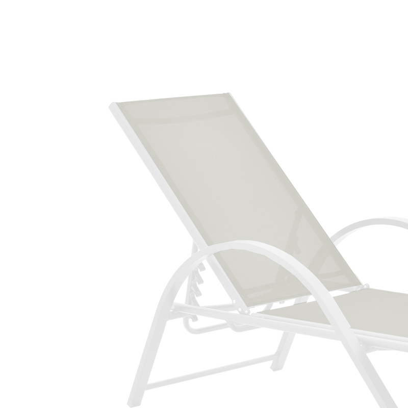 Lounger with arms Attain pakoworld white aluminum and textilene in beige color 200x62x35cm Lounger with arms Attain pakoworld white aluminum and textilene in beige color 200x62x35cm