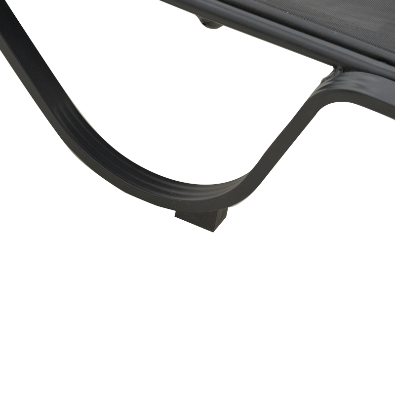 Lounger with arms Attain pakoworld aluminum and textilene in dark gray shade 191x64x32cm