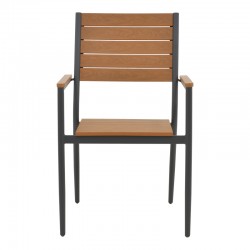 Armchair Vitality pakoworld anthracite aluminum - natural plywood 60x56.3x89cm Armchair Vitality pakoworld anthracite aluminum - natural plywood 60x56.3x89cm