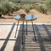 Acapulco pakoworld table black metal - pe rattan in natural shade D50x50cm