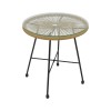 Acapulco pakoworld table black metal - pe rattan in natural shade D50x50cm