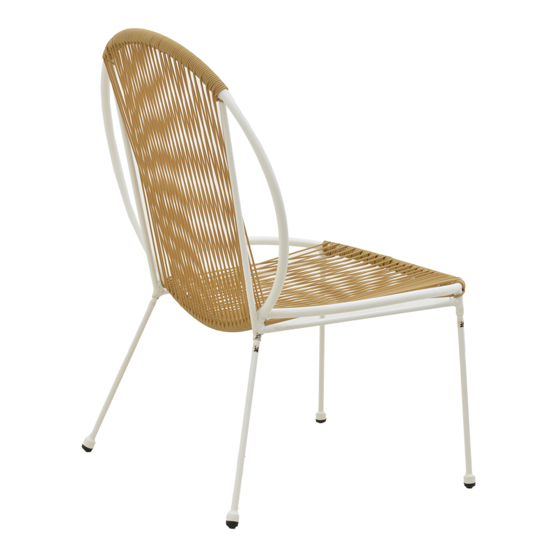Dapper chair pakoworld metal white- pe natural 64.5x74.5x76cm