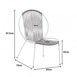 Dapper chair pakoworld metal white- pe natural 64.5x74.5x76cm Dapper chair pakoworld metal white- pe natural 64.5x74.5x76cm