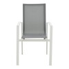 Πολυθρόνα κήπου Dashiell pakoworld αλουμίνιο λευκό textilene γκρι 71x58x94εκ
