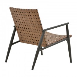 Eamon pakoworld armchair black aluminum and pe rattan in brown shade 73.5x62x77cm Eamon pakoworld armchair black aluminum and pe rattan in brown shade 73.5x62x77cm