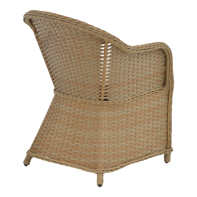 Πολυθρόνα κήπου Hadrian pakoworld rattan καφέ- textilene μπεζ 70x57x85εκ