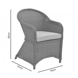 Πολυθρόνα κήπου Hadrian pakoworld rattan καφέ- textilene μπεζ 70χ57χ85εκ