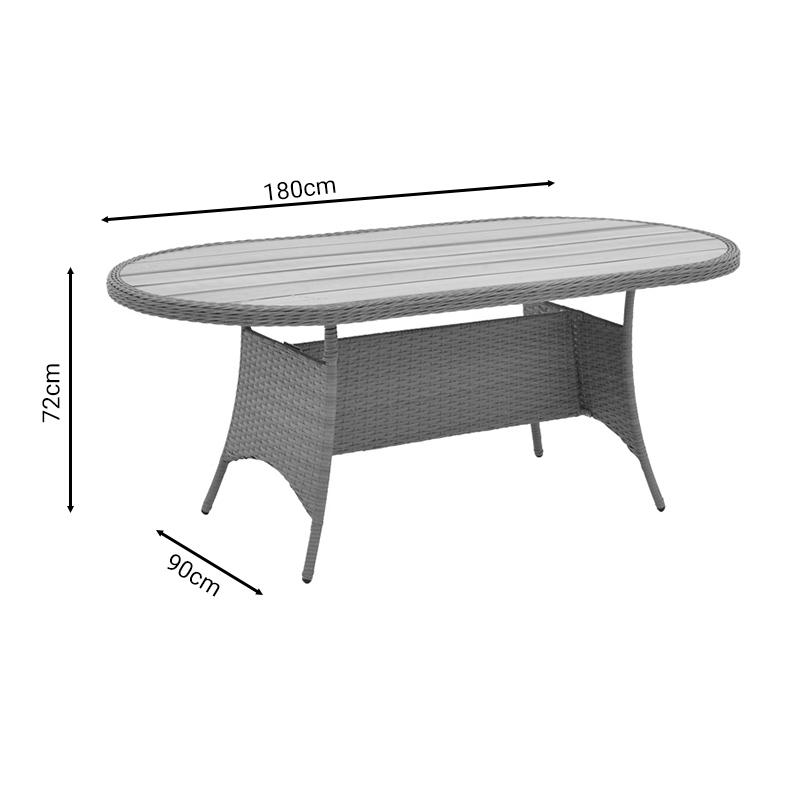 Τραπέζι Keir pakoworld rattan-αλουμίνιο καφέ 180x90x72εκ