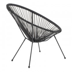 Set Acapulco pakoworld set of 3 black metal-black rattan-glass D50X50cm Set Acapulco pakoworld set of 3 black metal-black rattan-glass D50X50cm