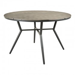Τραπεζαρία Appa-Moly σετ 5τεμ pakoworld αλουμίνιο και plywood σε ανθρακί απόχρωση Φ120x74εκ