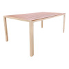 Τραπέζι Nares pakoworld αλουμίνιο cappuccino-plywood σε φυσική απόχρωση 140x80x72.5εκ