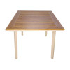 Τραπέζι Synergy pakoworld αλουμίνιο cappuccino-plywood σε φυσική απόχρωση 80x80x74εκ