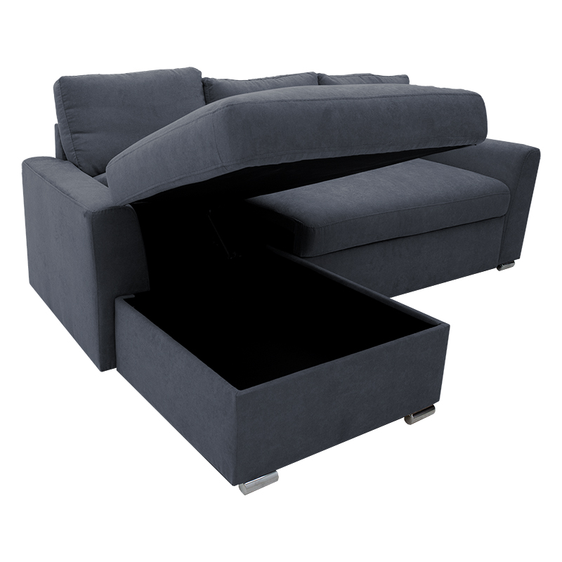 Corner-sofa bed right corner Belle pakoworld fabric anthracite236x164x88cm Corner-sofa bed right corner Belle pakoworld fabric anthracite236x164x88cm