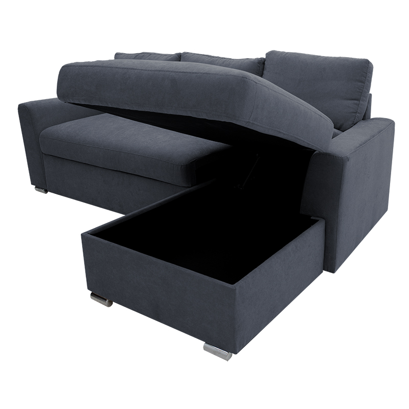 Corner sofa-bed left corner Belle pakoworld fabric anthracite 236x164x88cm Corner sofa-bed left corner Belle pakoworld fabric anthracite 236x164x88cm
