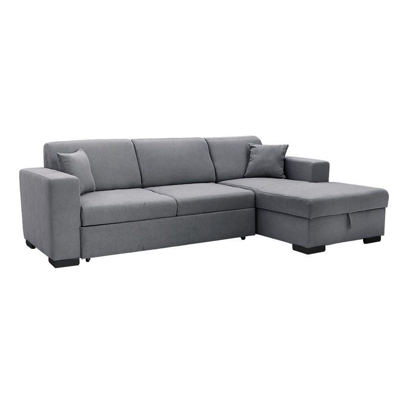 Γωνιακός καναπές-κρεβάτι αριστερή γωνία Gabriele pakoworld ύφασμα γκρι 262x157x83εκ
