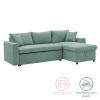 Corner sofa-bed reversible Lilian pakoworld fabric green mint 225x148x81cm