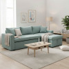 Corner sofa-bed reversible Lilian pakoworld fabric green mint 225x148x81cm