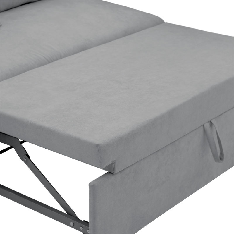 Corner sofa-bed reversible Lilian pakoworld fabric grey 225x148x81cm Corner sofa-bed reversible Lilian pakoworld fabric grey 225x148x81cm