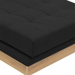 Corner reversible sofa Mirabel pakoworld black fabric-natural wood 250x184x100cm Corner reversible sofa Mirabel pakoworld black fabric-natural wood 250x184x100cm