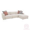 Corner reversible sofa Manimy pakoworld cream color fabric 285x186x95cm