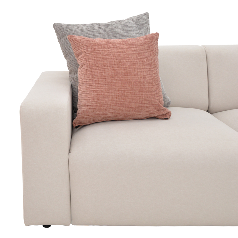 Corner reversible sofa Manimy pakoworld cream color fabric 285x186x95cm Corner reversible sofa Manimy pakoworld cream color fabric 285x186x95cm