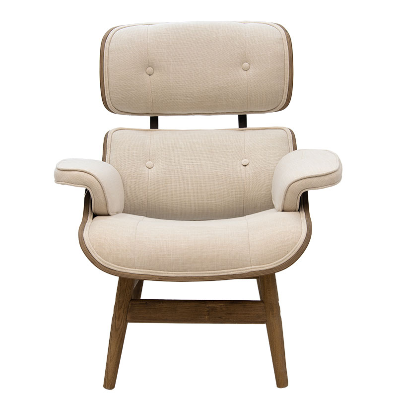 Relax armchair Mirto pakoworld solid wood walnut-fabric ivory 80x80x96.5cm Relax armchair Mirto pakoworld solid wood walnut-fabric ivory 80x80x96.5cm