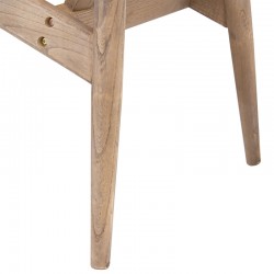 Πολυθρόνα relax Udalle pakoworld μασίφ ξύλο καρυδί-ύφασμα μπεζ-καφέ 77x70x82εκ