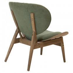 Relax armchair Udalle pakoworld solid wood walnut-green velvet 77x70x82cm Relax armchair Udalle pakoworld solid wood walnut-green velvet 77x70x82cm