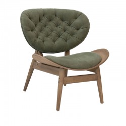 Relax armchair Udalle pakoworld solid wood walnut-green velvet 77x70x82cm Relax armchair Udalle pakoworld solid wood walnut-green velvet 77x70x82cm