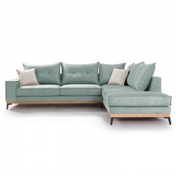 Corner sofa Luxury II pakoworld left corner fabric ciel-cream 290x235x95cm Corner sofa Luxury II pakoworld left corner fabric ciel-cream 290x235x95cm