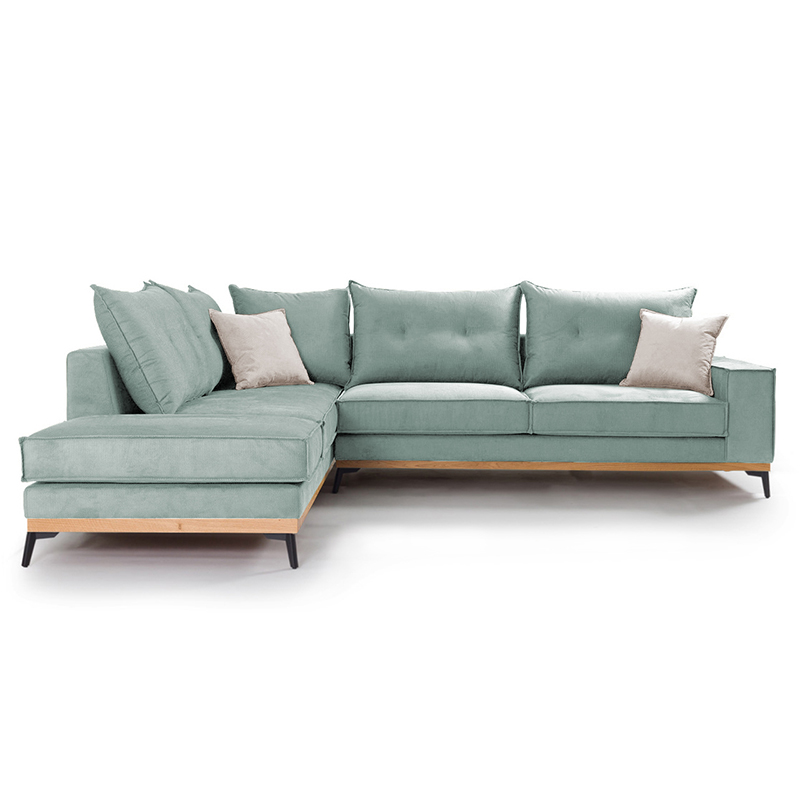 Corner sofa Luxury II pakoworld right corner fabric ciel-cream 290x235x95cm Corner sofa Luxury II pakoworld right corner fabric ciel-cream 290x235x95cm
