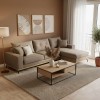 Γωνιακός καναπές δεξιά γωνία Luxury II pakoworld ύφασμα mocha-cream 290x235x95εκ