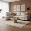 Corner sofa Boston pakoworld right corner fabric cream-mocha 290x235x95cm