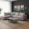 Corner sofa Boston pakoworld right corner fabric elephant-ciel 290x235x95cm