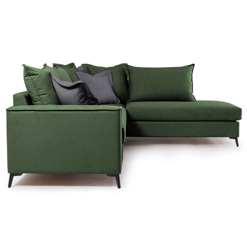 Corner sofa Boston pakoworld left corner fabric dark green-dark grey 290x235x95cm Corner sofa Boston pakoworld left corner fabric dark green-dark grey 290x235x95cm
