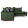 Corner sofa Romantic pakoworld left corner fabric dark green-dark grey 290x235x95cm