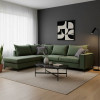 Corner sofa Boston pakoworld right corner fabric dark green-dark grey 290x235x95cm