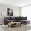 Corner sofa  Romantic pakoworld left corner fabric dark grey-dark green 290x235x95cm