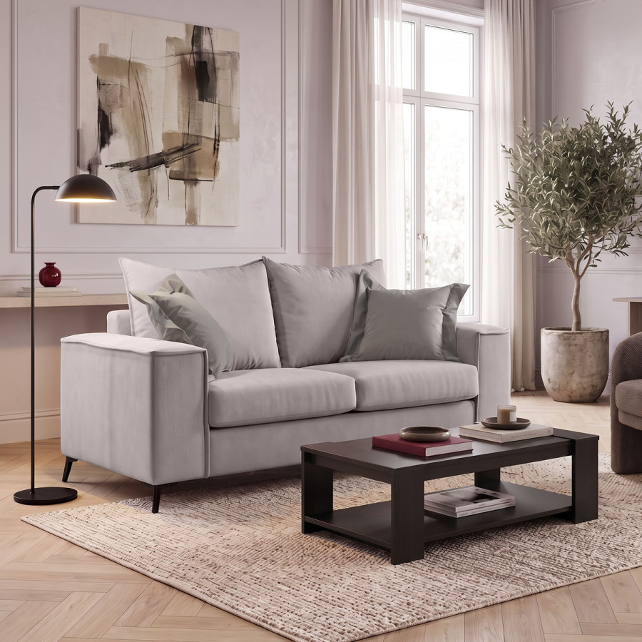 Καναπές Verona 2θέσιος cream - μαξιλάρια mocha 173x93x100εκ