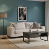 3 seater Verona sofa cream - mocha cushions 225x93x100cm