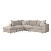 Reversible polymorphic sofa London pakoworld grey-beige fabric-light grey cushions 296x246x95cm
