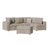 Reversible polymorphic sofa London pakoworld grey-beige fabric-light grey cushions 296x246x95cm