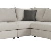 Reversible polymorphic sofa London pakoworld light grey fabric-grey cushions 296x246x95cm