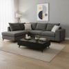 Right corner sofa Montana pakoworld grey fabric-light grey cushions 275x215x93cm