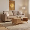 Verona pakoworld 3-seater sofa mocha fabric with cream cushions 225x93x100cm