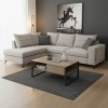 Right corner sofa Montana pakoworld light grey fabric-grey cushions 275x215x93cm