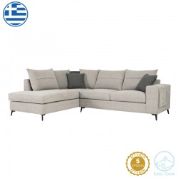 Right corner sofa Montana pakoworld light grey fabric-grey cushions 275x215x93cm Right corner sofa Montana pakoworld light grey fabric-grey cushions 275x215x93cm
