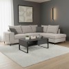 Left corner sofa Montana pakoworld light grey fabric-grey cushions 275x215x93cm