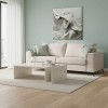 Verona pakoworld 3-seater sofa cream fabric with mint cushions 225x93x100cm